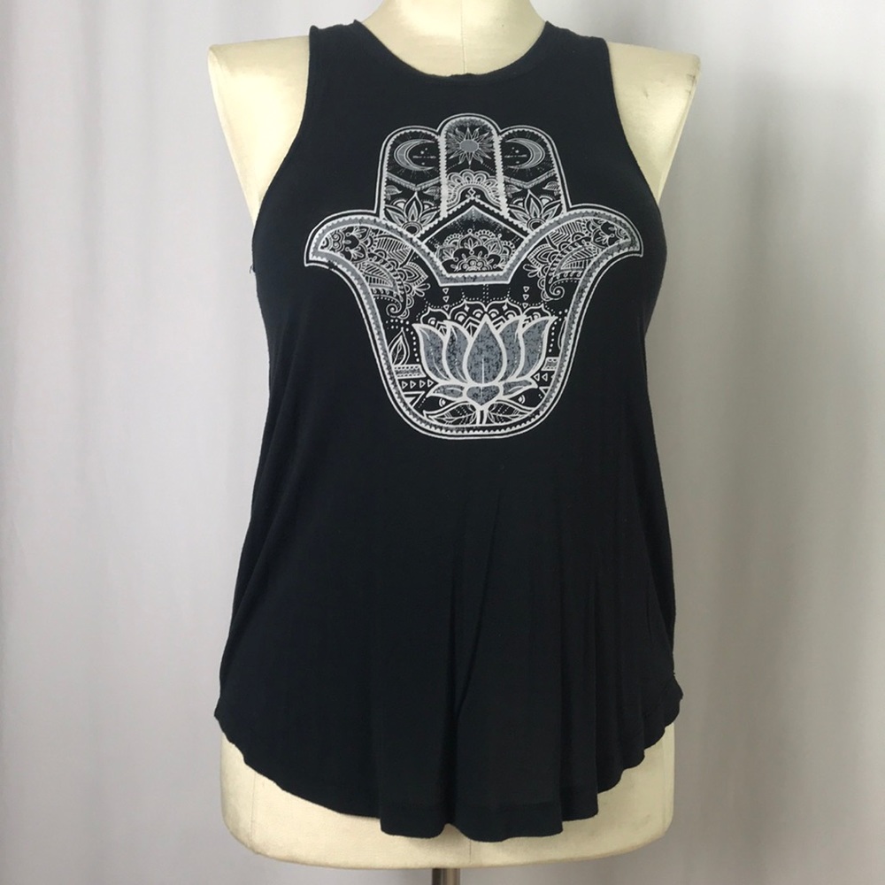 🌻 3/25 🌻 Hamsa Lotus Zen Hand Muscle Tank